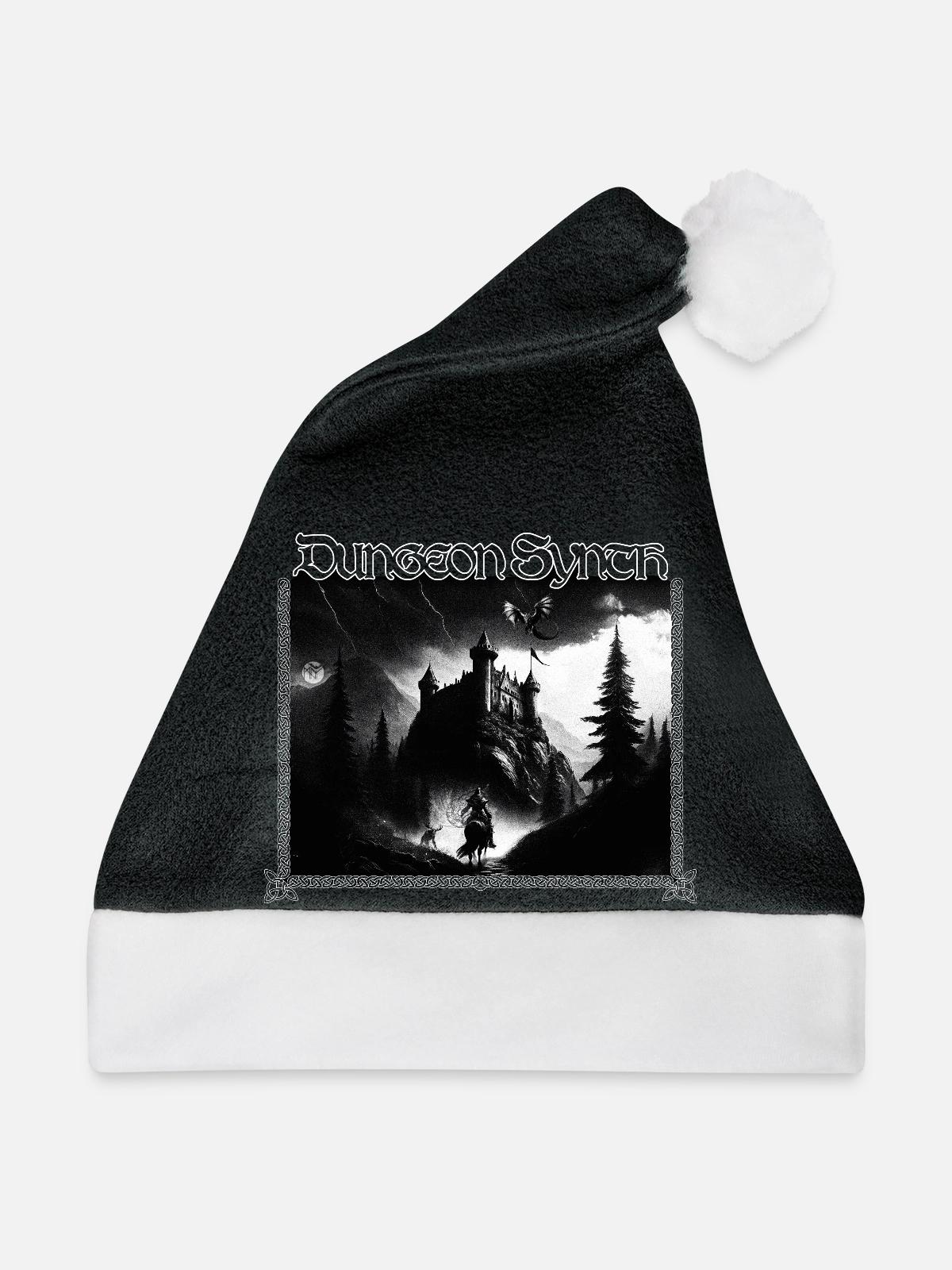 Dungeon Synth - Weihnachtsmütze - Schwarz/Weiß - Vorne