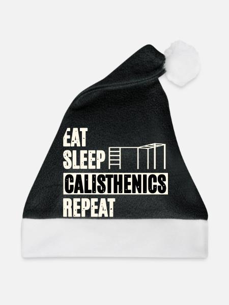 Eat Sleep Calisthenics - Weihnachtsmütze - Schwarz/Weiß