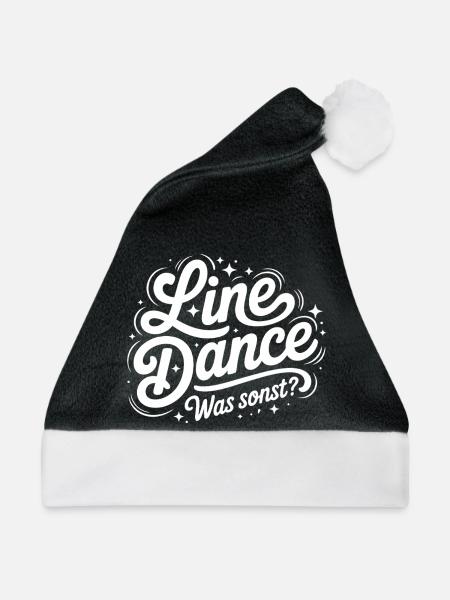 Line Dance Was Sonst? - Weihnachtsmütze - Schwarz/Weiß - Vorne