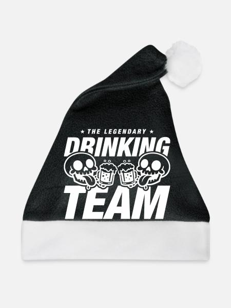 Drinking Team Skelett Bier - Weihnachtsmütze - Schwarz/Weiß