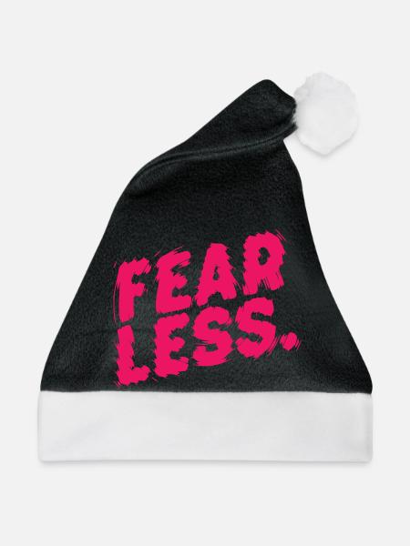 Furchtlose rosa Pinselbuchstaben - Weihnachtsmütze - Schwarz/Weiß