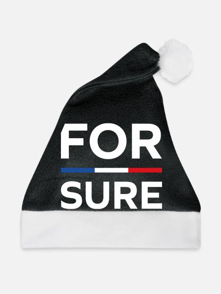 macron Ganz sicher - Weihnachtsmütze - Schwarz/Weiß - Vorne