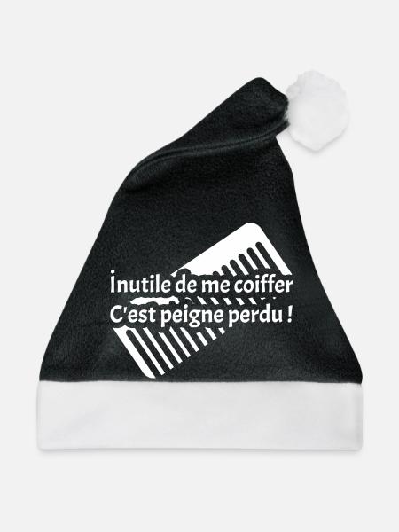 ICH MUSS MEINE HAARE NICHT MACHEN, ES IST EIN VERLORENER KAMM! - Weihnachtsmütze - Schwarz/Weiß - Vorne