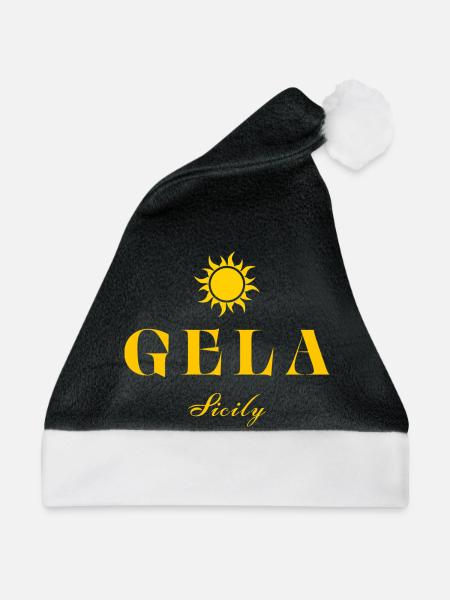 GELA Sizilien Sonnenlogo - Weihnachtsmütze - Schwarz/Weiß