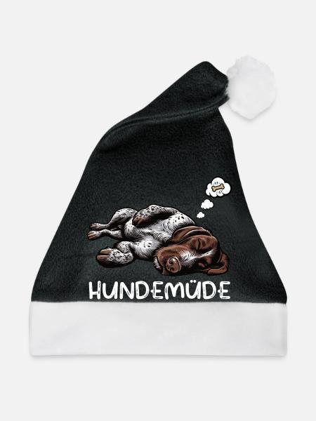 Hundemüde Deutsch Drahthaar drahthaar hunde - Weihnachtsmütze - Schwarz/Weiß