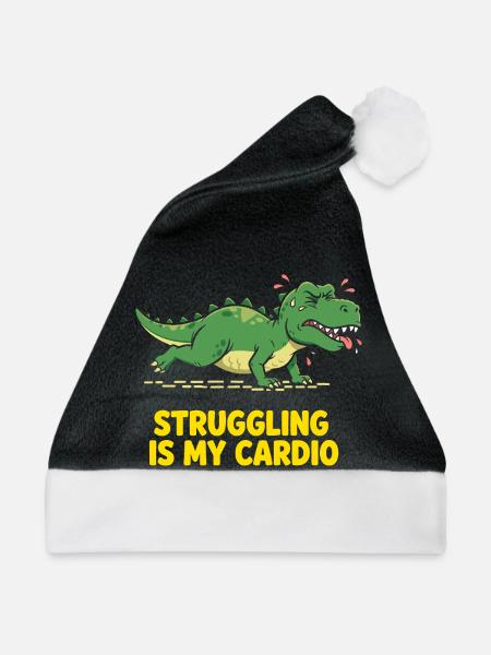 Dinosaurier hasst Cardio Training - Weihnachtsmütze - Schwarz/Weiß
