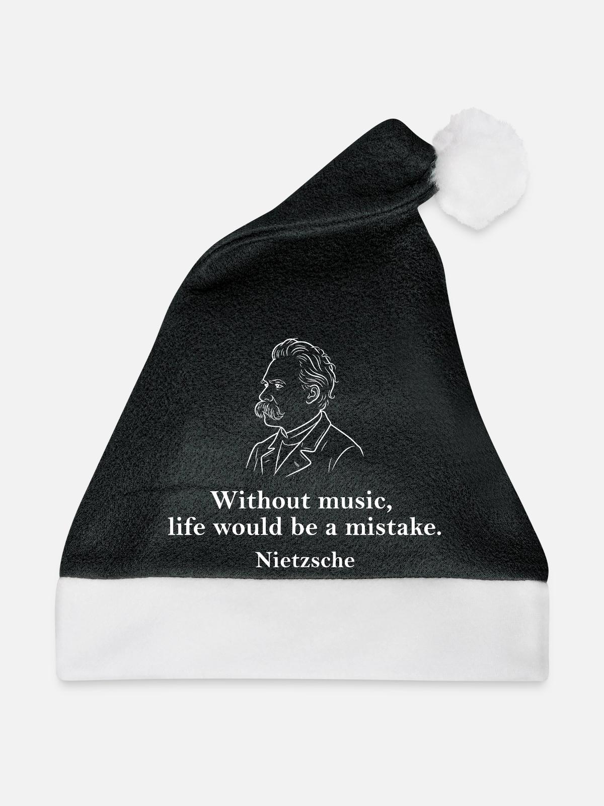 Nietzsche-Zitat - Weihnachtsmütze - Schwarz/Weiß - Vorne