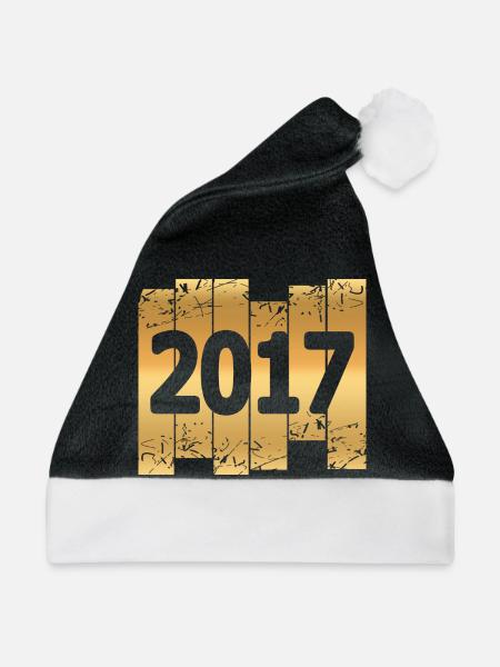 Goldfarben 2017 - Weihnachtsmütze - Schwarz/Weiß