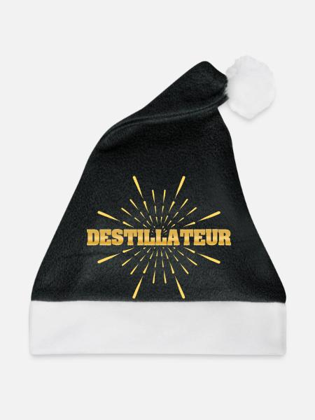 Geschenk für Destillateur - Weihnachtsmütze - Schwarz/Weiß