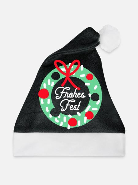 Frohes Fest! - Weihnachtsmütze - Schwarz/Weiß