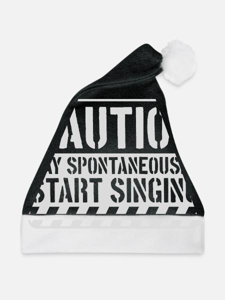 may spontaneously start singing - Weihnachtsmütze - Schwarz/Weiß