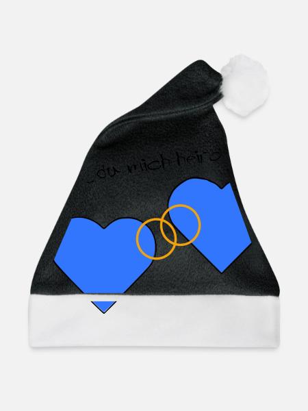 Heiratsantrag blau blau - Weihnachtsmütze - Schwarz/Weiß