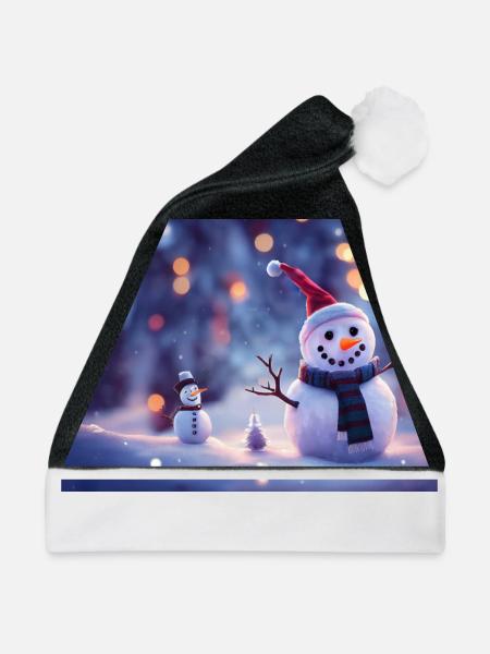 Frohe Weihnachten Schneemann - Weihnachtsmütze - Schwarz/Weiß