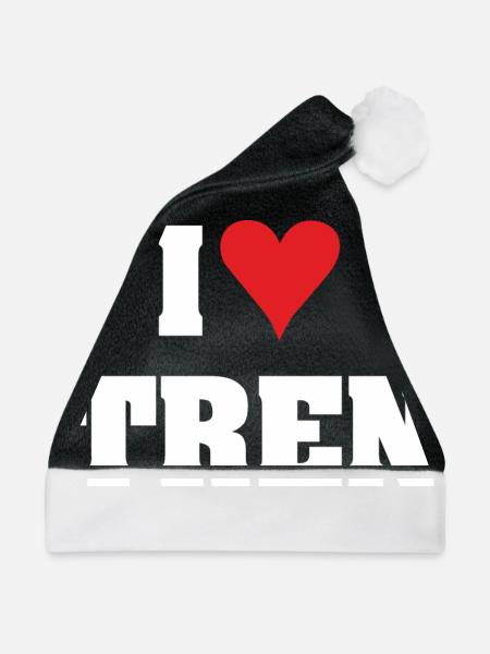I LOVE TREN - Weihnachtsmütze - Schwarz/Weiß - Vorne