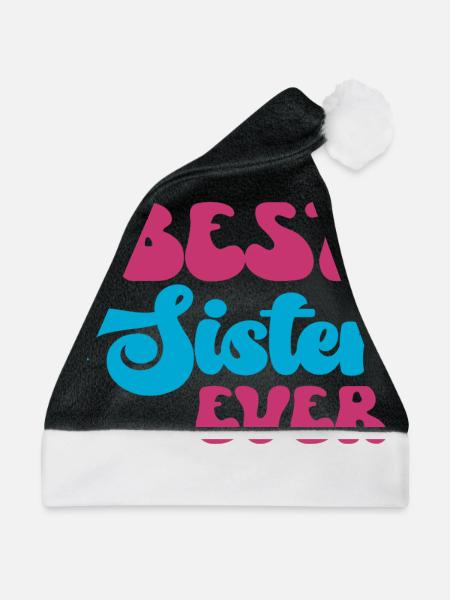 Best Sister Ever - Weihnachtsmütze - Schwarz/Weiß