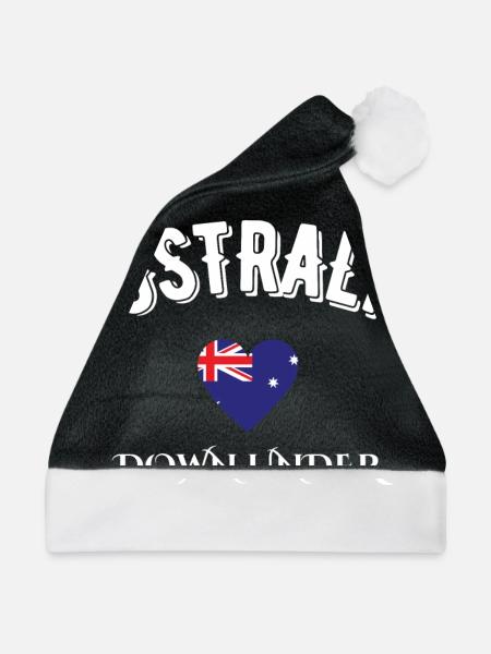 Australien Down Under - Weihnachtsmütze - Schwarz/Weiß