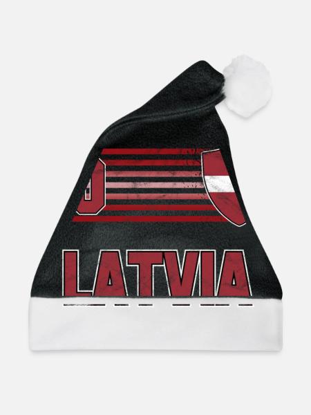 Lettland Fußball Mannschaft - Weihnachtsmütze - Schwarz/Weiß