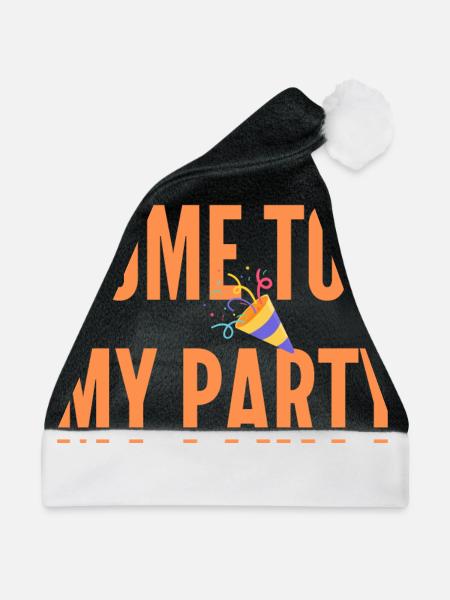 Komm zu meiner Party - Weihnachtsmütze - Schwarz/Weiß - Vorne