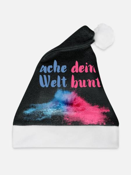 Mache deine Welt bunter - Weihnachtsmütze - Schwarz/Weiß