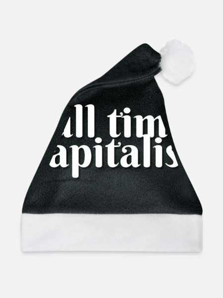 Vollzeit Kapitalist - Weihnachtsmütze - Schwarz/Weiß - Vorne