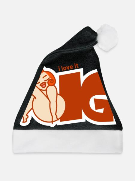 i love it big - Weihnachtsmütze - Schwarz/Weiß - Vorne
