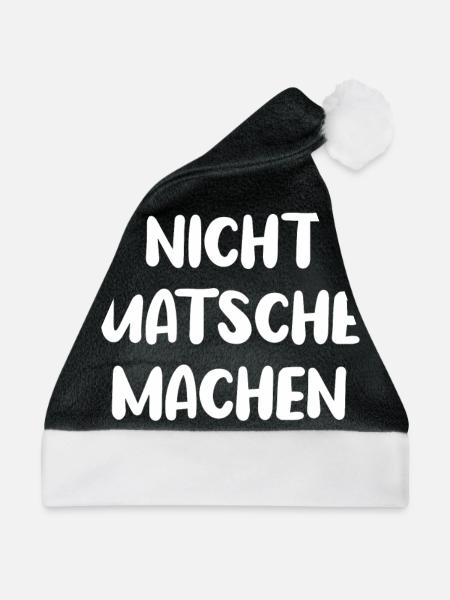 Nicht Quatschen Machen Erfolg Mindest - Weihnachtsmütze - Schwarz/Weiß - Vorne