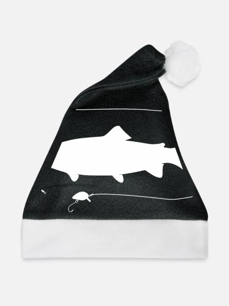 Forelle mit Wobbler - Weihnachtsmütze - Schwarz/Weiß
