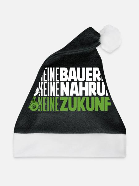 Keine Bauern, keine Nahrung, keine Zukunft. - Weihnachtsmütze - Schwarz/Weiß - Vorne
