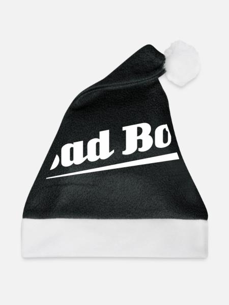 Bad Boll - Textdesign mit Stadtnamen - Weihnachtsmütze - Schwarz/Weiß - Vorne