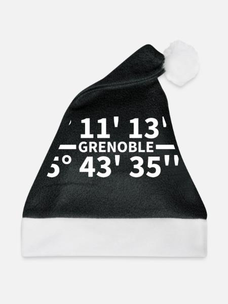 Grenoble Koordinaten - Weihnachtsmütze - Schwarz/Weiß - Vorne