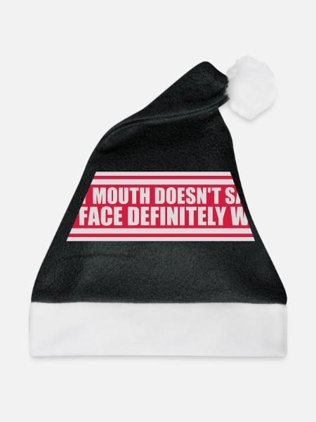 my face definitely will - Weihnachtsmütze - Schwarz/Weiß