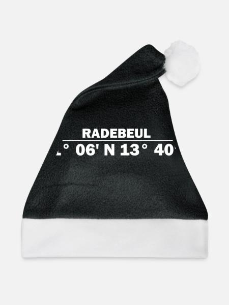 Radebeul Koordinaten - Weihnachtsmütze - Schwarz/Weiß - Vorne