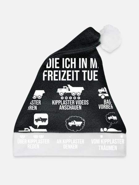 LKW Fahrer Kipplaster - Weihnachtsmütze - Schwarz/Weiß - Vorne