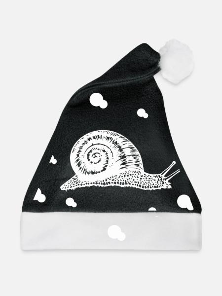 Schnecke - Tier Ackerschnecke Naturschutz - Weihnachtsmütze - Schwarz/Weiß