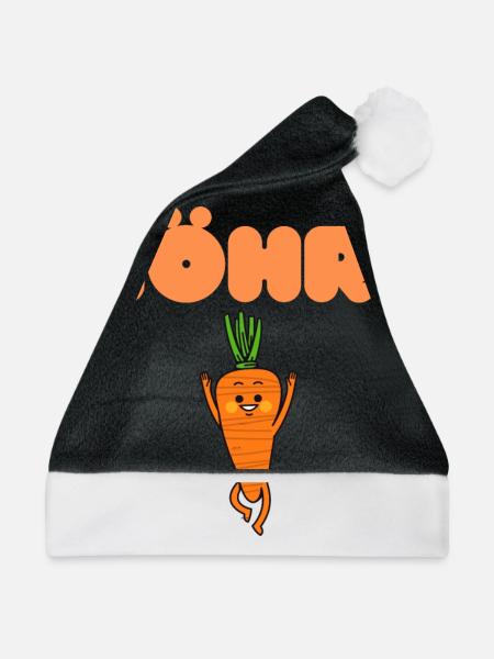 Möhre - Weihnachtsmütze - Schwarz/Weiß - Vorne