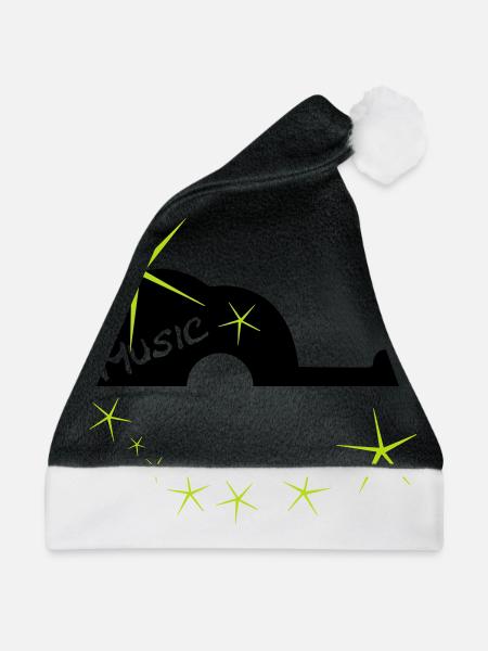 Star Gitarre - Weihnachtsmütze - Schwarz/Weiß