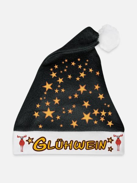 Glühwein Weihnachtsmarkt - Weihnachtsmütze - Schwarz/Weiß - Vorne
