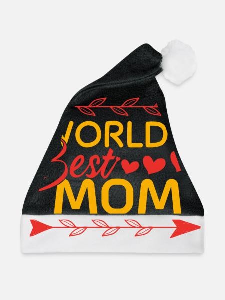 Muttertagsmutter und das beste Geschenk Mama - Weihnachtsmütze - Schwarz/Weiß - Vorne