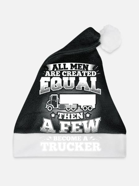 Funny Trucker Shirt All Men Equal - Weihnachtsmütze - Schwarz/Weiß - Vorne