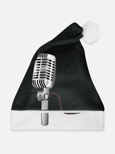 Mikrofon - Weihnachtsmütze - Schwarz/Weiß