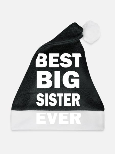 Beste große Schwester aller Zeiten - Weihnachtsmütze - Schwarz/Weiß
