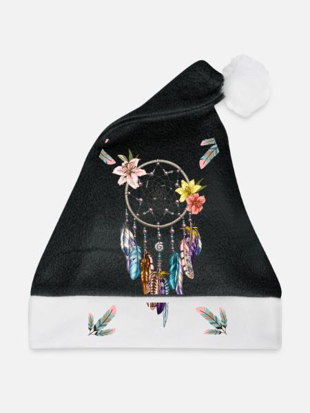 Traumfänger, Style - Weihnachtsmütze - Schwarz/Weiß - Vorne