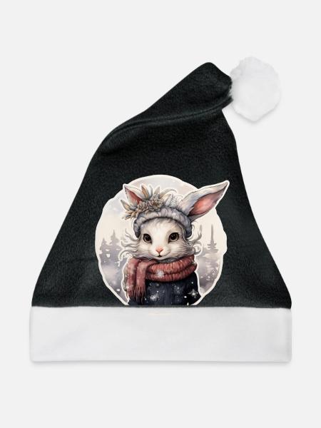 Schneehäschen - Weihnachtsmütze - Schwarz/Weiß