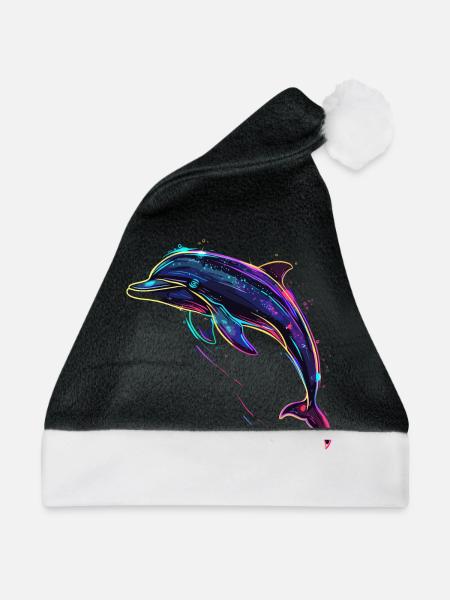 Delfin - Weihnachtsmütze - Schwarz/Weiß