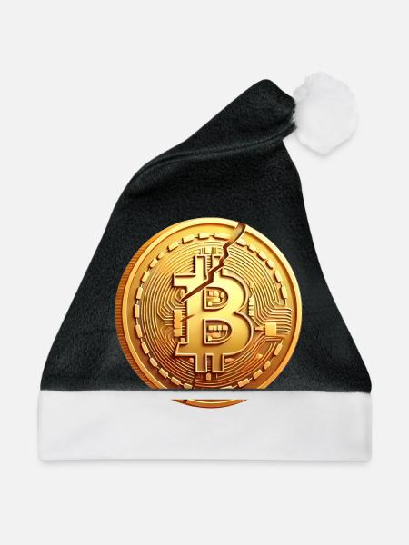 Geknacktes Bitcoin-Münzen-Design - Weihnachtsmütze - Schwarz/Weiß