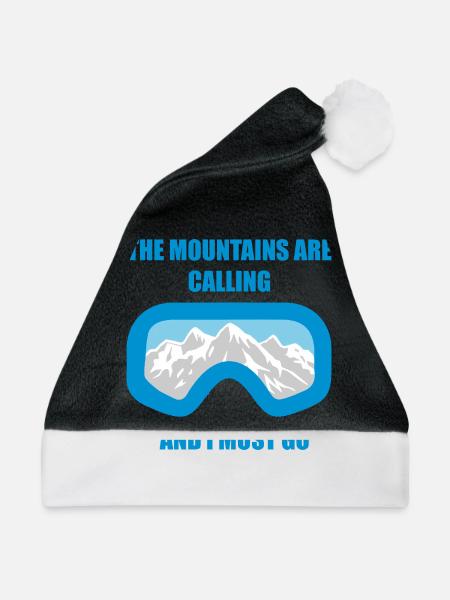 Berge - Weihnachtsmütze - Schwarz/Weiß