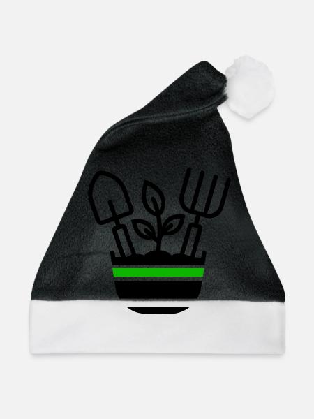 Gartenarbeit Gärtner Symbol - Weihnachtsmütze - Schwarz/Weiß
