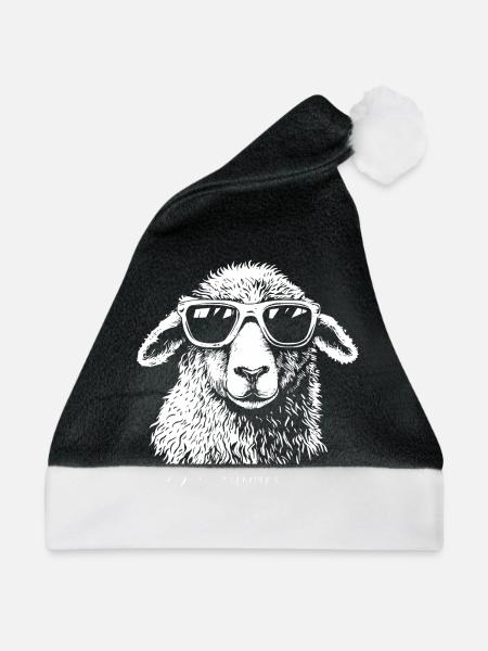 Cool Schaf Sonnenbrille - Weihnachtsmütze - Schwarz/Weiß