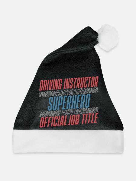 Driving Instructor Superhero Fahrschule - Weihnachtsmütze - Schwarz/Weiß