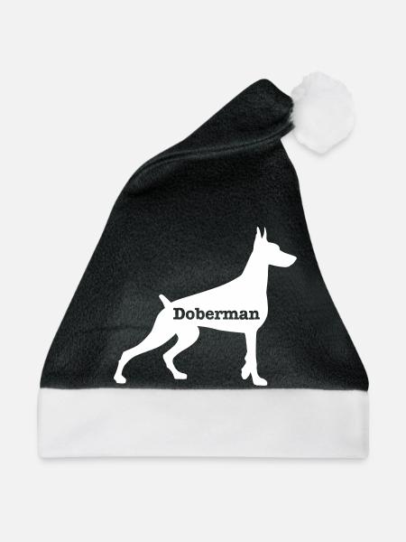 Dobermann - Weihnachtsmütze - Schwarz/Weiß